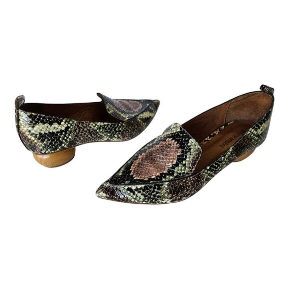 Jeffrey Campbell Shoes - JEFFREY CAMPBELL Women's 7.5 Viona Shoes Pointed Toe Slip On Leather Snake Print